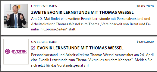 Aus einem Vorstandsspezial mit Personalvorstand Thomas Wessel wurden in kurzer Zeit direkt zwei.